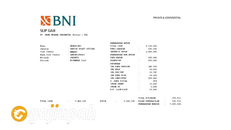 Gaji Pegawai Bank BNI Semua Jabatan Terbaru