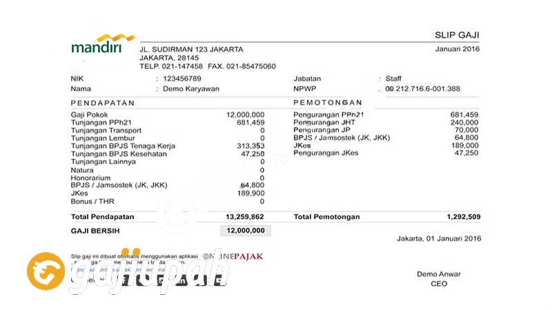 Gaji Pegawai Bank Mandiri Semua Jabatan