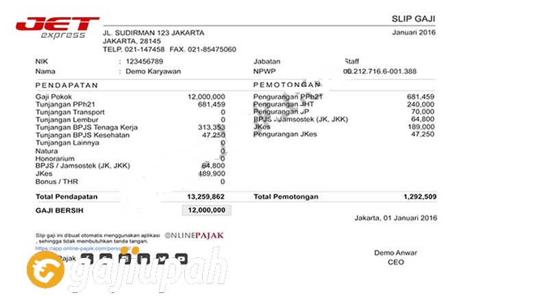 Gaji Karyawan JET Express Semua Jabatan Terbaru