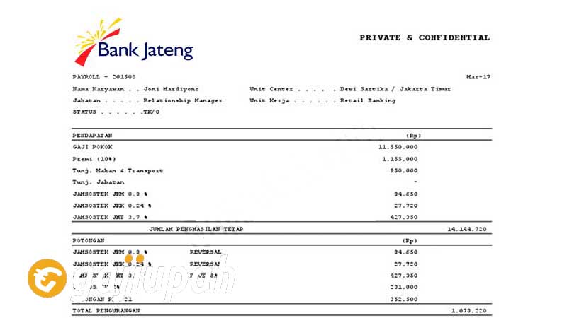 Gaji Pegawai Bank Jateng Semua Jabatan Terbaru