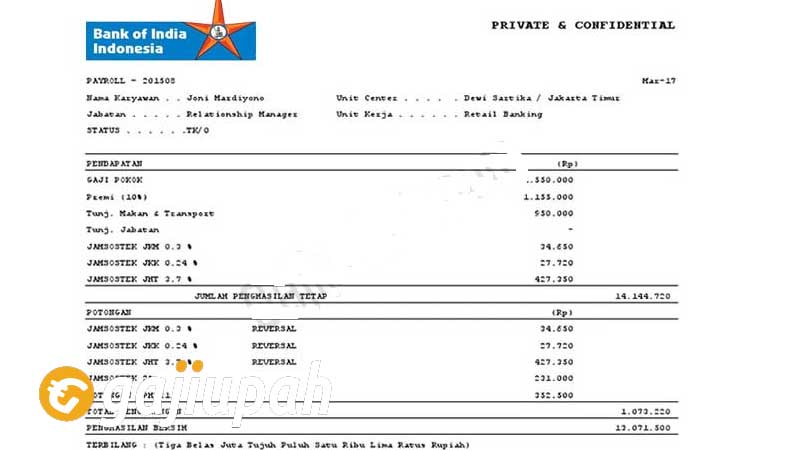 Gaji Pegawai Bank of India Indonesia Tbk (BSWD) Semua Jabatan Terbaru