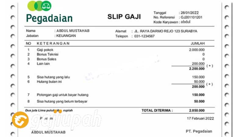 Gaji Karyawan PT Pegadaian (Persero) Semua Jabatan Terbaru