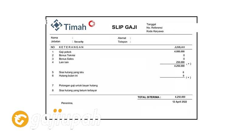 Gaji Karyawan PT Timah (Persero) Tbk Semua Jabatan Terbaru