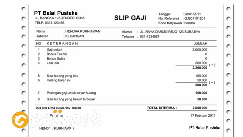 Gaji Karyawan PT Balai Pustaka (Persero) Semua Jabatan Terbaru