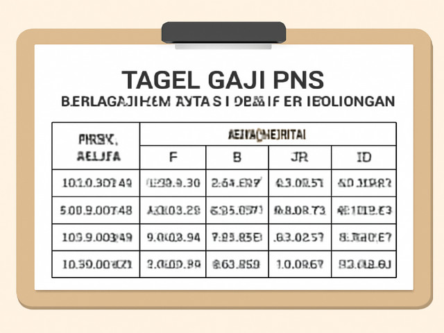 Tabel Gaji PNS Berdasarkan Masa Kerja dan Golongan